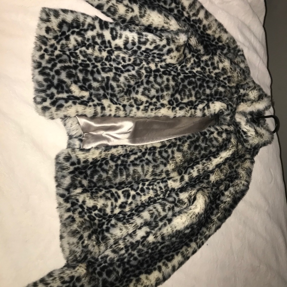 Faux leopard coat